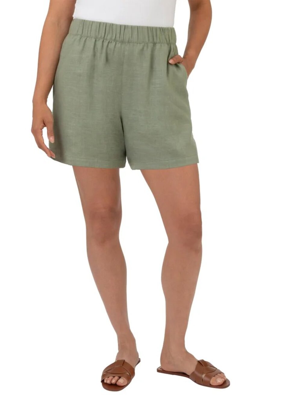 BLANKNYC Women's Linen Blend Short Green Inseam: 5", Size: XLarge, NWT
